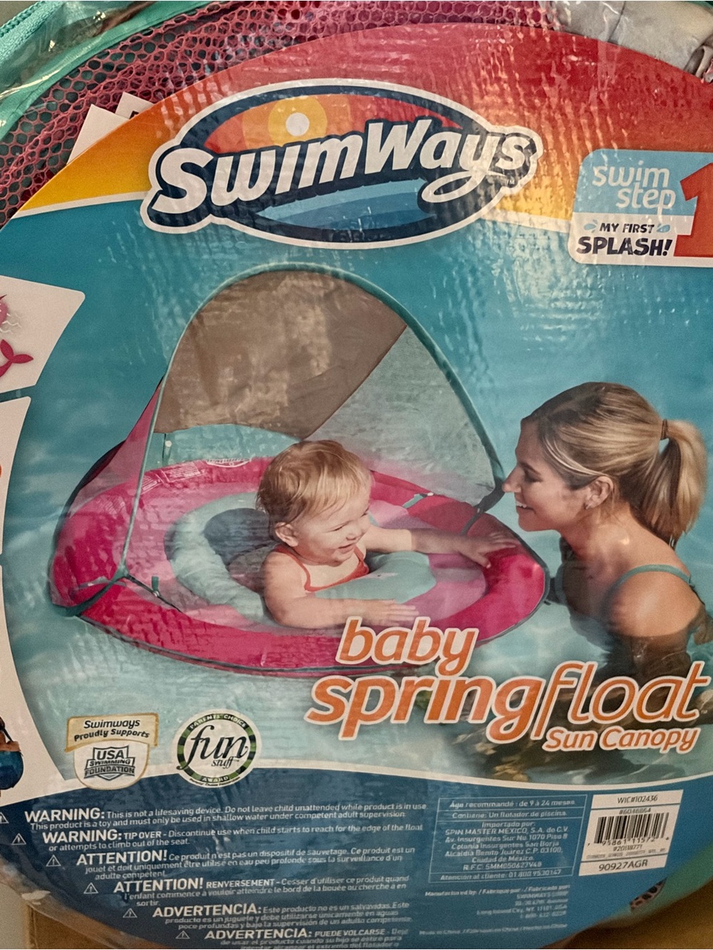 SwimWays Baby SpringFloat Sun Canopy – Pink Floating Seat